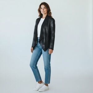 Velvet / Crop Moto Jacket